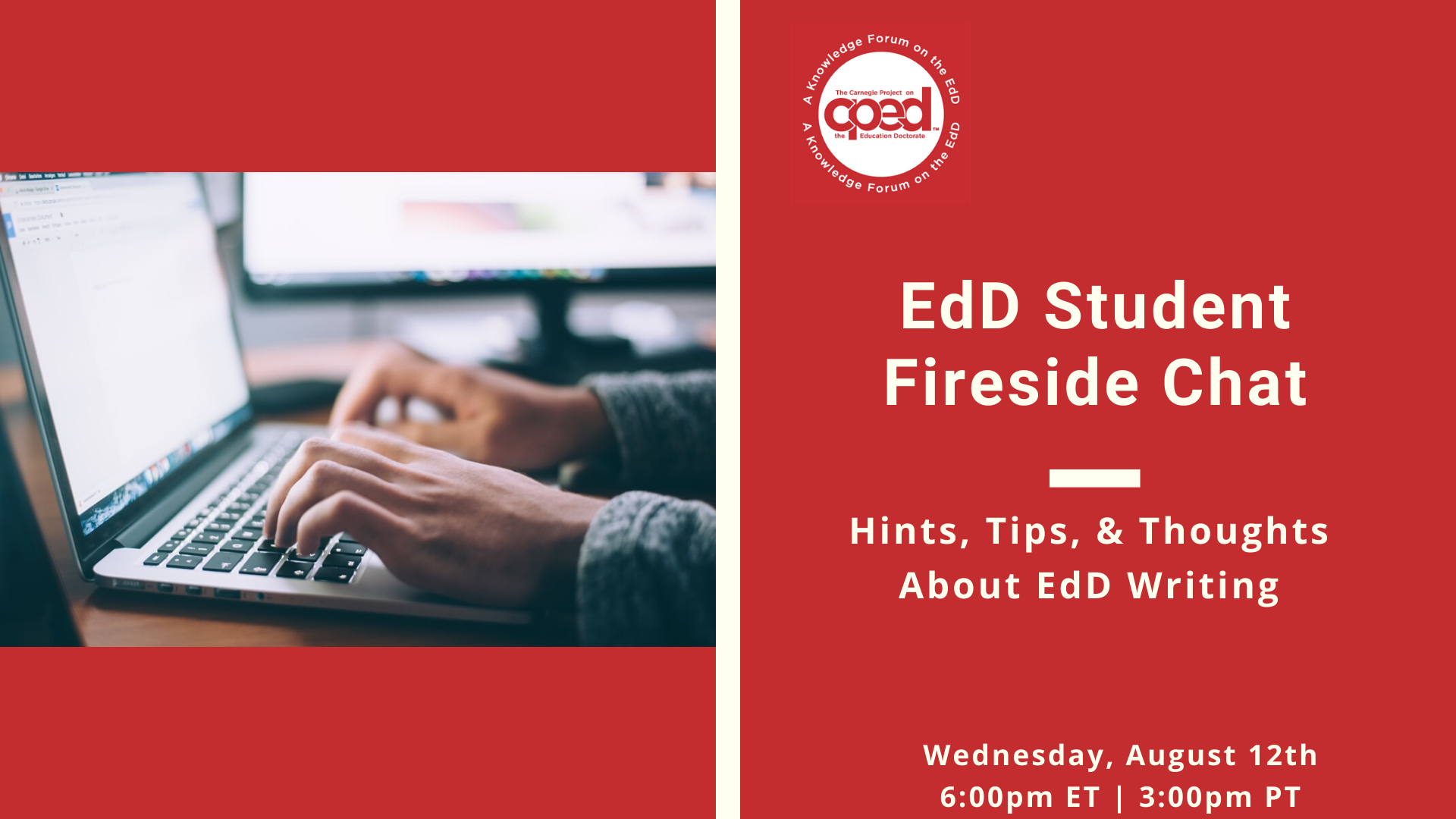 EdD Student Fireside Chat: Hints, Tips, and Thoughts About EdD Writing